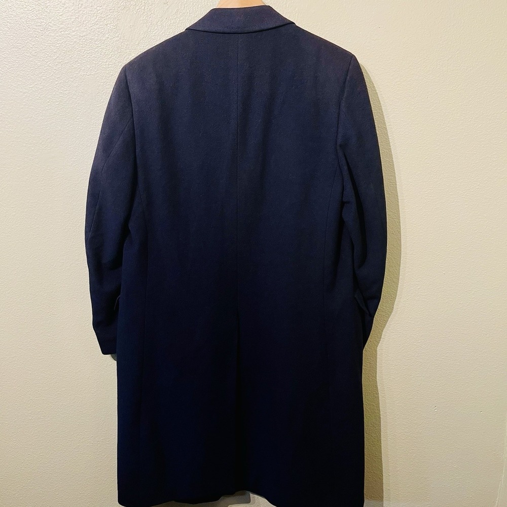 Chaps Wool Coat Classic Long Overcoat Navy/ Deep Purple Women's Size XL READ - Picture 2 of 8